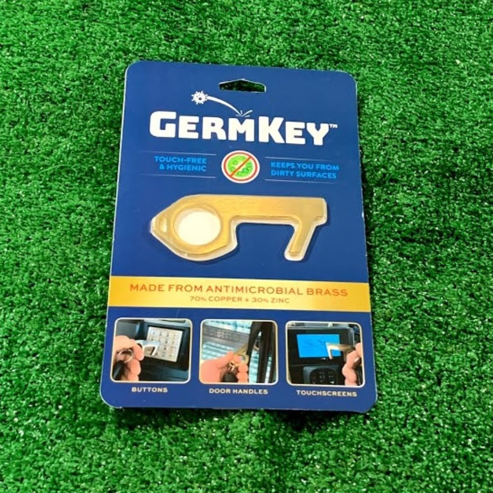 GermKey Antimicrobial Brass Hand Tool Keychain No contact Key Door Opener NEW